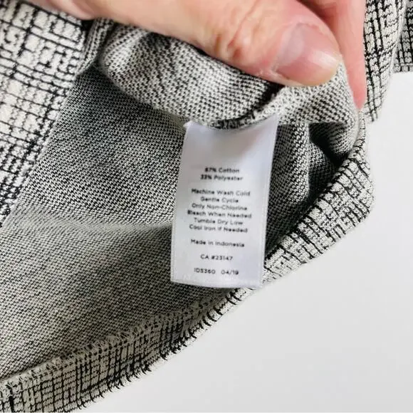 Talbots cream black stretchy knit bell sleeve preppy office top small - Picture 7 of 8